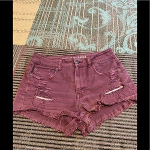 American Eagle Purple Distressed Shorts